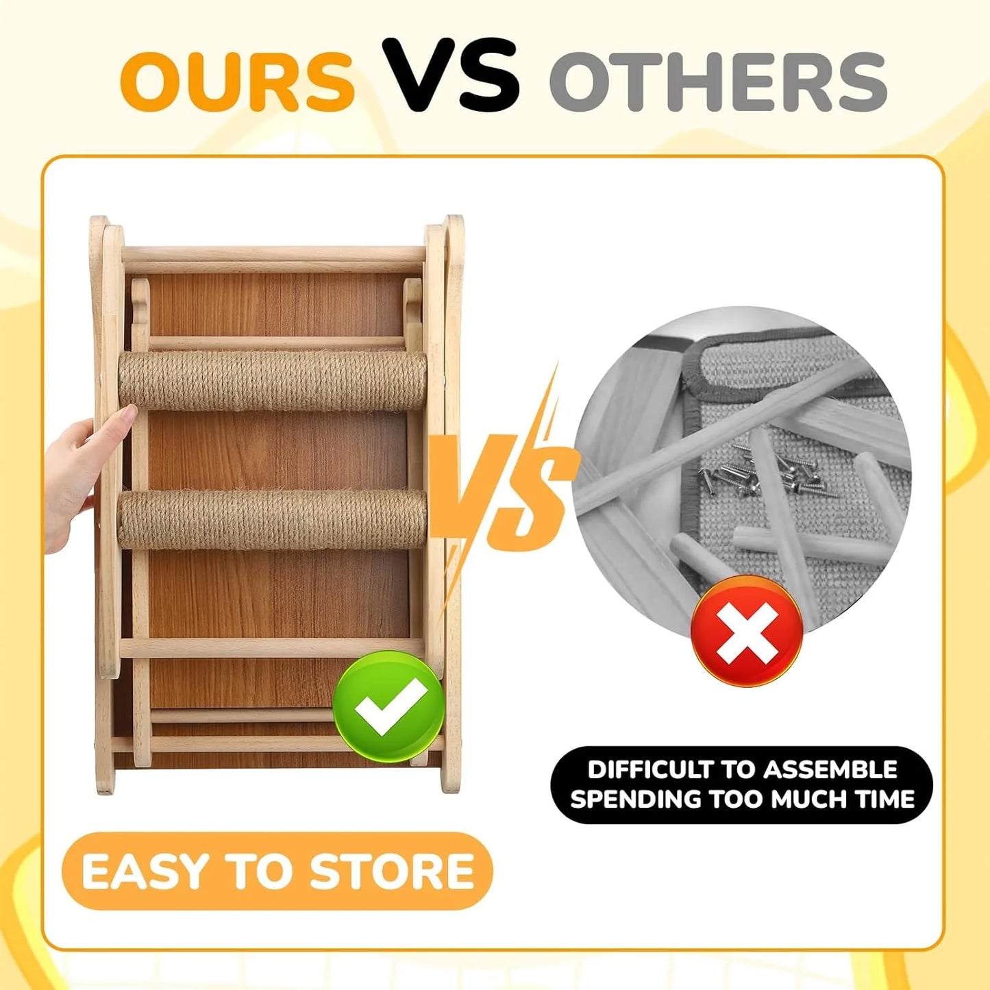 Cat Sisal Scratching Ramp Cats Scratching Post Kitten Scratcher Ramp Sisal Scratcher Posts for Indoor with Cat Teaser